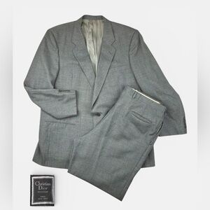 Christian Dior Classic Gray Men's Suit Vintage 48L Made in USA